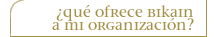 �QU� OFRECE BIKAIN A MI ORGANIZACI�N?